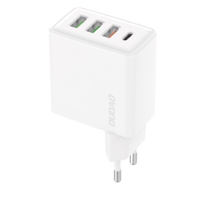 Incarcator Retea Universal Dudao, 3 x Port USB & USB Type-C, 20 W, Quick Charge, Design Ergonomic, Alb