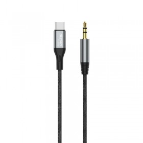 Cablu Audio AUX, USB Type-C - Mini Jack 3,5mm, Lungime 1m, Gri