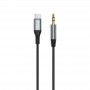 Cablu Audio AUX, USB Type-C - Mini Jack 3,5mm, Lungime 1m, Gri