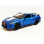 Masina Nissan GT-R R35 cu usi, capota, portbagaj mobile, lumini faruri si stopuri, sunete motor, scara 1:32, albastru