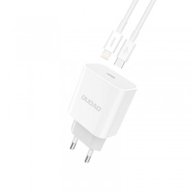 Incarcator rapid USB Tip C - Lightning cu Power Delivery, compatibil iOS, 18W, lungime cablu 1 metru, alb