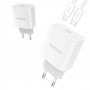 Incarcator rapid USB Tip C - Lightning cu Power Delivery, compatibil iOS, 18W, lungime cablu 1 metru, alb