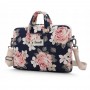 Geanta Laptop Universala 13-14" Canvaslife, Manere tip Servieta, Design Elegant, Model Navy Rose