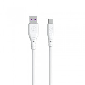 Cablu de date si incarcare Dudao, Port USB - USB Type-C, 6 A , Lungime 1 m, Rezistent & Flexibil, Alb