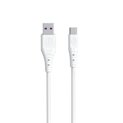 Cablu de date si incarcare Dudao, Port USB - USB Type-C, 6 A , Lungime 1 m, Rezistent & Flexibil, Alb
