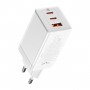 Incarcator Retea Baseus Pro, 65W, 2 X Port USB Type-C, Port USB, Fast Charge, Cablu Inclus USB Type-C - USB Type-C, Alb