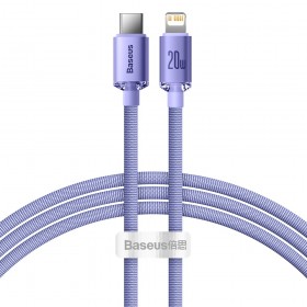 Cablu de date si incarcare Baseus, Fast Charging, USB Type-C - Lightning, 20 W, Lungime 1,2 m, Violet