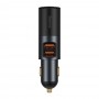 Incarcator auto USB/USB-C cu bricheta, Baseus, 120 W, incarcare rapida, Gri