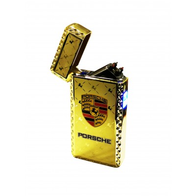 Bricheta metalica cu arc electric elSales Porsche Design, incarcare USB, auriu