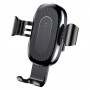 Suport telefon cu incarcare QI fara fir Baseus Gravity Car Mount, fixare in grila de ventilatie, negru