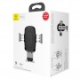 Suport telefon cu incarcare QI fara fir Baseus Gravity Car Mount, fixare in grila de ventilatie, negru