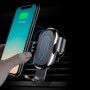 Suport telefon cu incarcare QI fara fir Baseus Gravity Car Mount, fixare in grila de ventilatie, negru