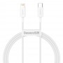 Cablu de date si incarcare USB Type-C compatibil Apple Baseus Superior Series, 20W, Lungime 1m, Alb