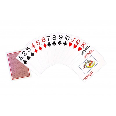 Pachet cu 54 carti de joc premium Super Cards elSales ELS-888, rosu