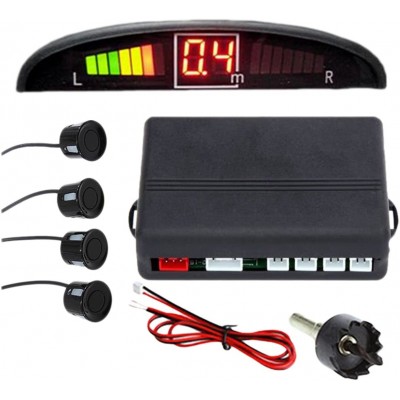 Senzori de parcare elSales ELS-SP4D cu display, 4 receptori, avertizare luminoasa, sunet, distanta, negru