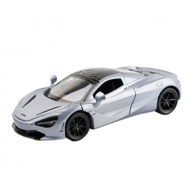 Masina McLaren 720S cu usi, capota, portbagaj mobile, lumini faruri si stopuri, sunete, scara 1:32, lungime 14.5 cm, bleu