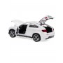 Masina BMW X6 cu usi, capota, portbagaj mobile, lumini faruri si stopuri, sunete motor, scara 1:32, lungime 15 cm, alb lucios