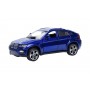 Masina BMW X6 cu usi, capota, portbagaj mobile, lumini faruri si stopuri, sunete motor, scara 1:32, lungime 15 cm, albastru