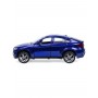 Masina BMW X6 cu usi, capota, portbagaj mobile, lumini faruri si stopuri, sunete motor, scara 1:32, lungime 15 cm, albastru