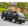 Masina Toyota Hiace cu usi, capota, portbagaj mobile, lumini, sunete, scara 1:32, lungime 16.5 cm, negru lucios