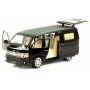 Masina Toyota Hiace cu usi, capota, portbagaj mobile, lumini, sunete, scara 1:32, lungime 16.5 cm, negru lucios