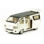 Masina Toyota Hiace cu usi, capota, portbagaj mobile, lumini, sunete, scara 1:32, lungime 16.5 cm, alb lucios