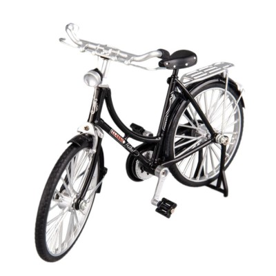 Mini bicicleta retro la scara 1:10 cu toate partile mobile, cadru metalic, roti cauciuc, elSales ELS-MBT, negru