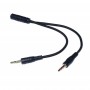 Cablu audio jack mama 3.5 mm la 2 jack tata 3.5 mm pentru conectare casti cu microfon elSales ELS-JM2JT, negru