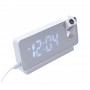 Ceas digital cu LED alb si proiectie elSales ELS-S282A, termometru, calendar, carcasa alba