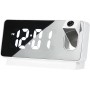 Ceas digital cu LED alb si proiectie elSales ELS-S282A, termometru, calendar, carcasa alba