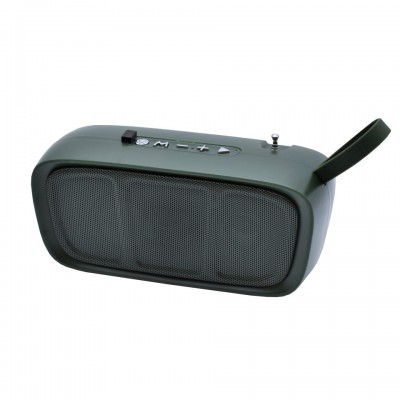 Boxa portabila elSales ELS-615 cu Bluetooth, AUX, USB, cititor card, lanterna, radio FM, incarcare solara, verde