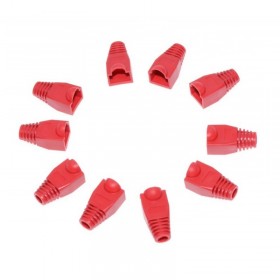 Set 10 protectii pentru conector UTP RJ45 elSales ELS-PMUA, material plastic, rosu