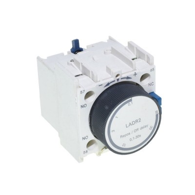Releu auxiliar-timer contactor elSales ELS-LADR2, reglabil intre 0.1-30 sec, alb