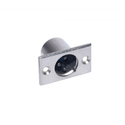 Conector XLR Tata pe placa elSales ELS-CXT din metal, argintiu