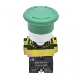 Buton motor ciuperca cu retinere elSales ELS-BS533-V, ON-OFF, 220V, verde