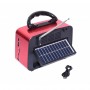 Radio retro elSales ELS-1182US-BT cu panou solar si acumulator, player USB, card, auxiliar, lanterna, rosu