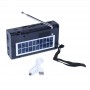 Radio portabil elSales ELS-A2120 cu panou solar si acumulator, Bluetooth, player USB, card, auxiliar, lanterna, negru