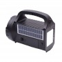 Lanterna elSales ELS-BL12SLT cu radio FM, cititor card, USB, auxiliar, panou solar, lampa veghe, negru