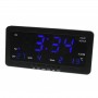 Ceas electronic cu afisaj digital cu LED albastru elSales ELS-1008 cu alarma, termometru, data, negru