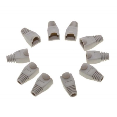 Set 10 protectii pentru conector UTP RJ45 elSales ELS-PMUG, material plastic, gri