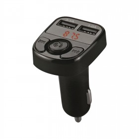 Modulator FM cu Bluetooth 3.0 EDR, USB 3.1A si 1A, Card MicroSD, Ecran LCD, Microfon incorporat, A2DP, Negru