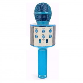 Microfon Karaoke Cu Bluetooth Si Boxa Incorporata , Compatibil cu Orice Smartphone , Acumulator Integrat , Albastru