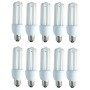 Set 10 Becuri Economice , Forma 3U , Alb , Fasung E27 , Intensitate 6400 K