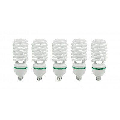 Set 5 Becuri Economice , Forma Spirala , Alb , Fasung E27 , Intensitate 6400 K